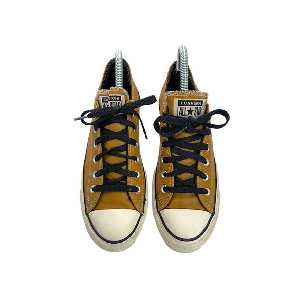 Converse Chuck Taylor All Star Low Brown Leather Black Trim Sneakers Men’s 9 - Picture 3 of 12